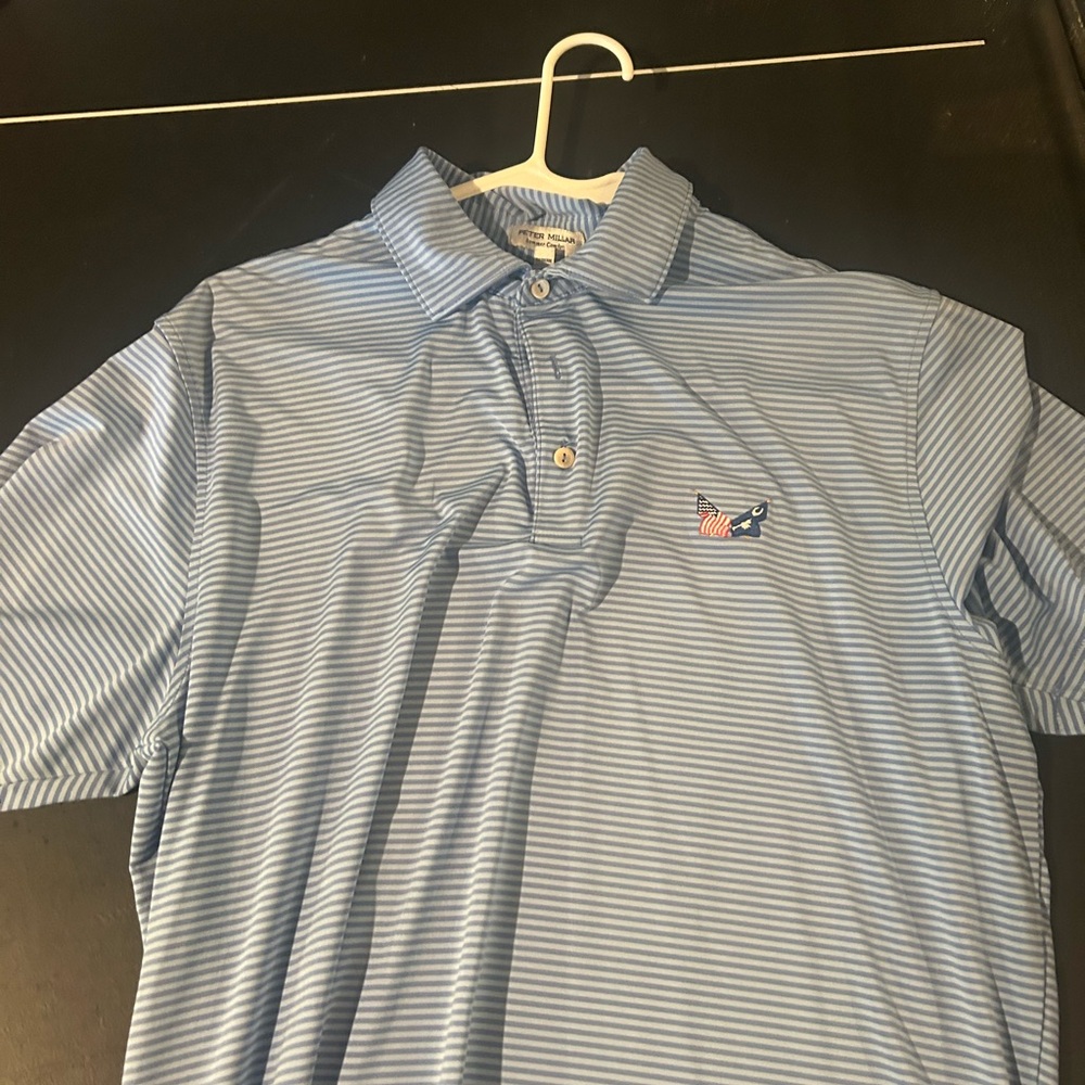Peter Millar Blue Striped Polo Shirt